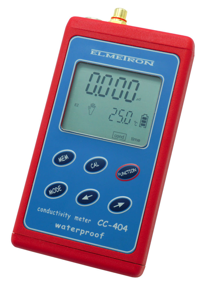 Кондуктометр водонепроницаемый, с четырехэлектродным датчиком проводимости, измеряет проводимость, сопротивления, соленость и температуру ELMETRON CC-404 Солемеры #1