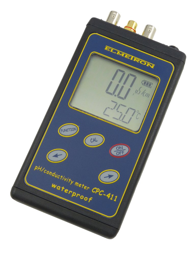 Кондуктометр водонепроницаемый, измеряет рН, мВ, окислительно-восстановительный потенциал, электропроводность, соленость и температуру ELMETRON CPC-411 Солемеры